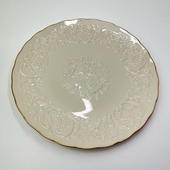 Lenox Wedding Bells Promises Ivory Gold Trim Marriage Keepsake Plate Platter - Picture 7 of 9